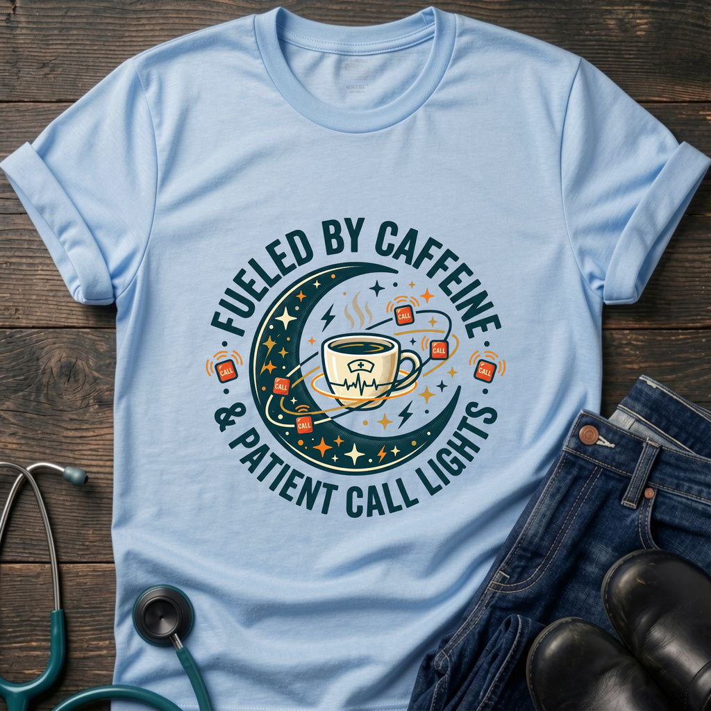 Fueled by Caffeine and Call Lights Nurse Tee