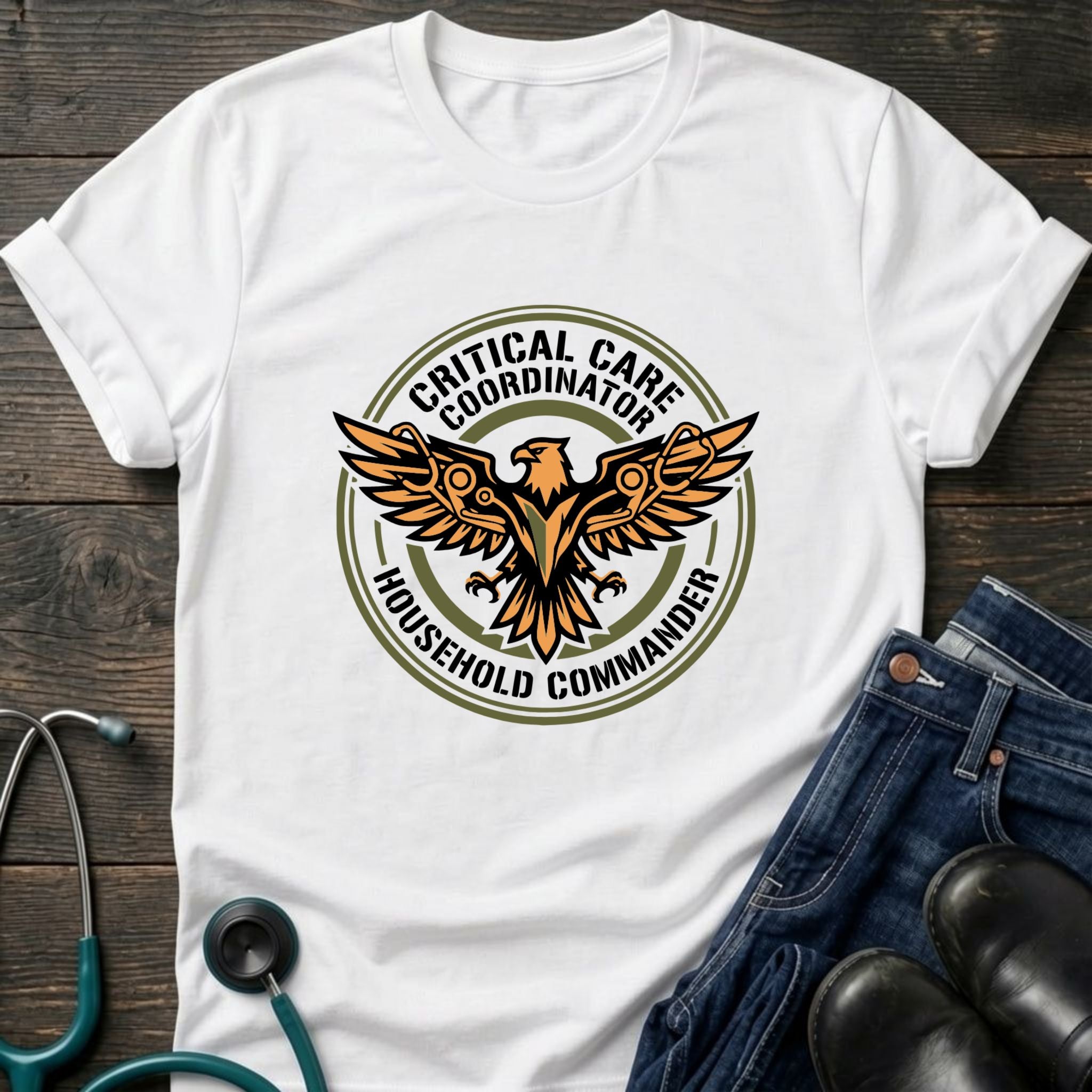 Critical Care Coordinator Household Commander Nurse Mom Tee