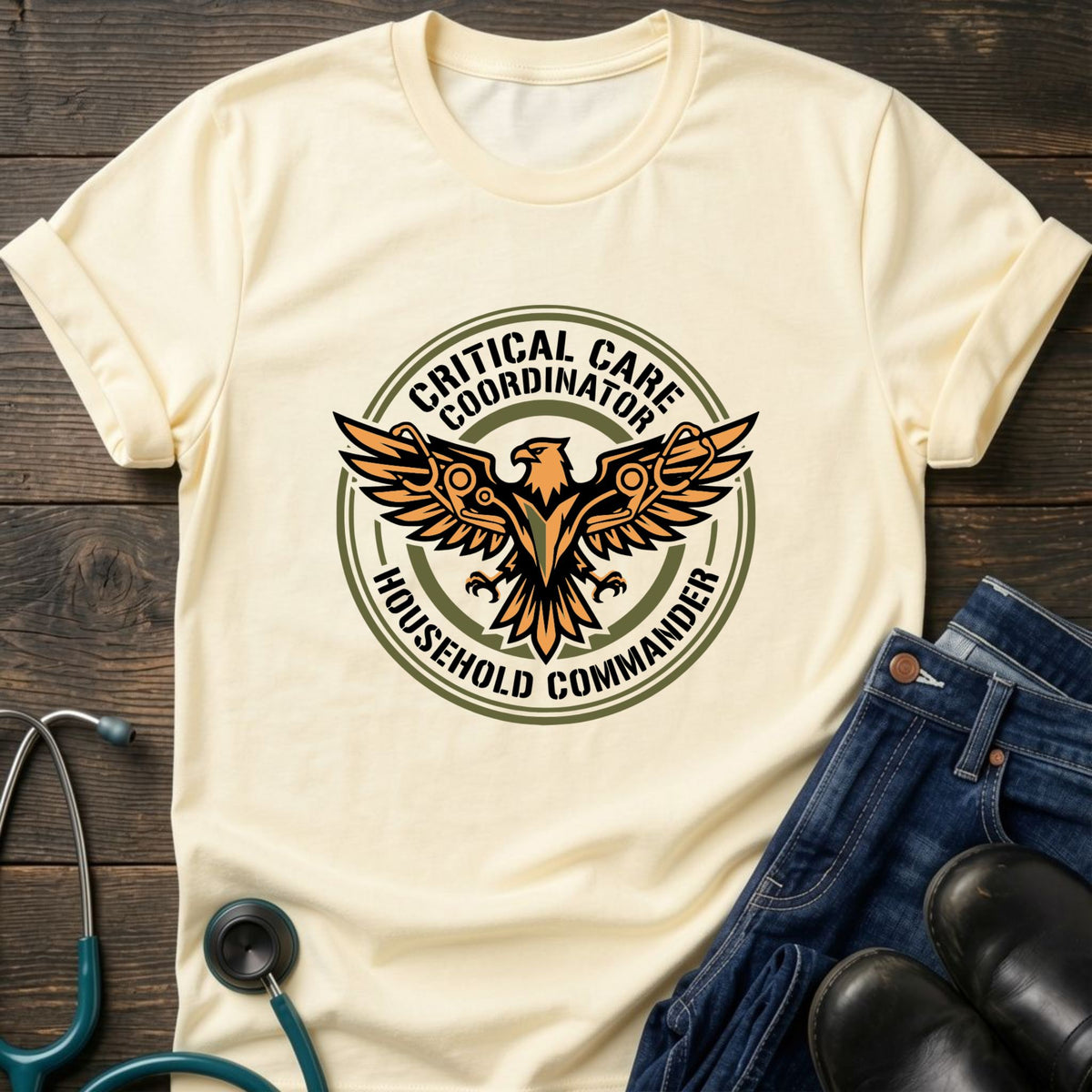 Critical Care Coordinator Household Commander Nurse Mom Tee