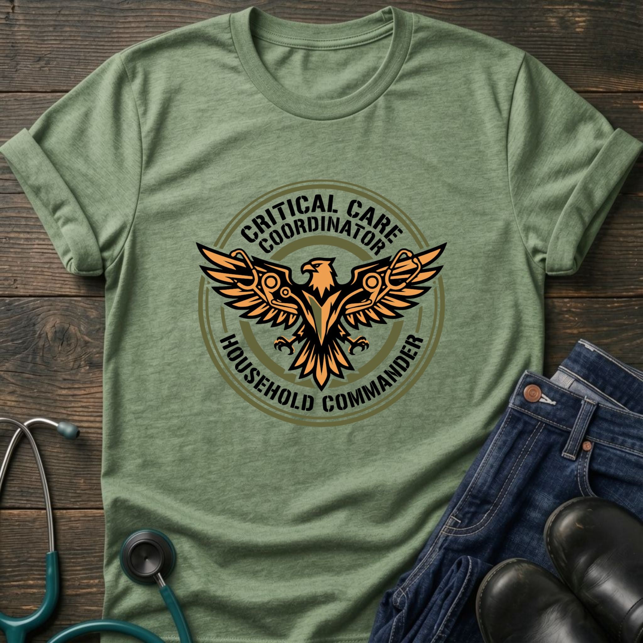Critical Care Coordinator Household Commander Nurse Mom Tee