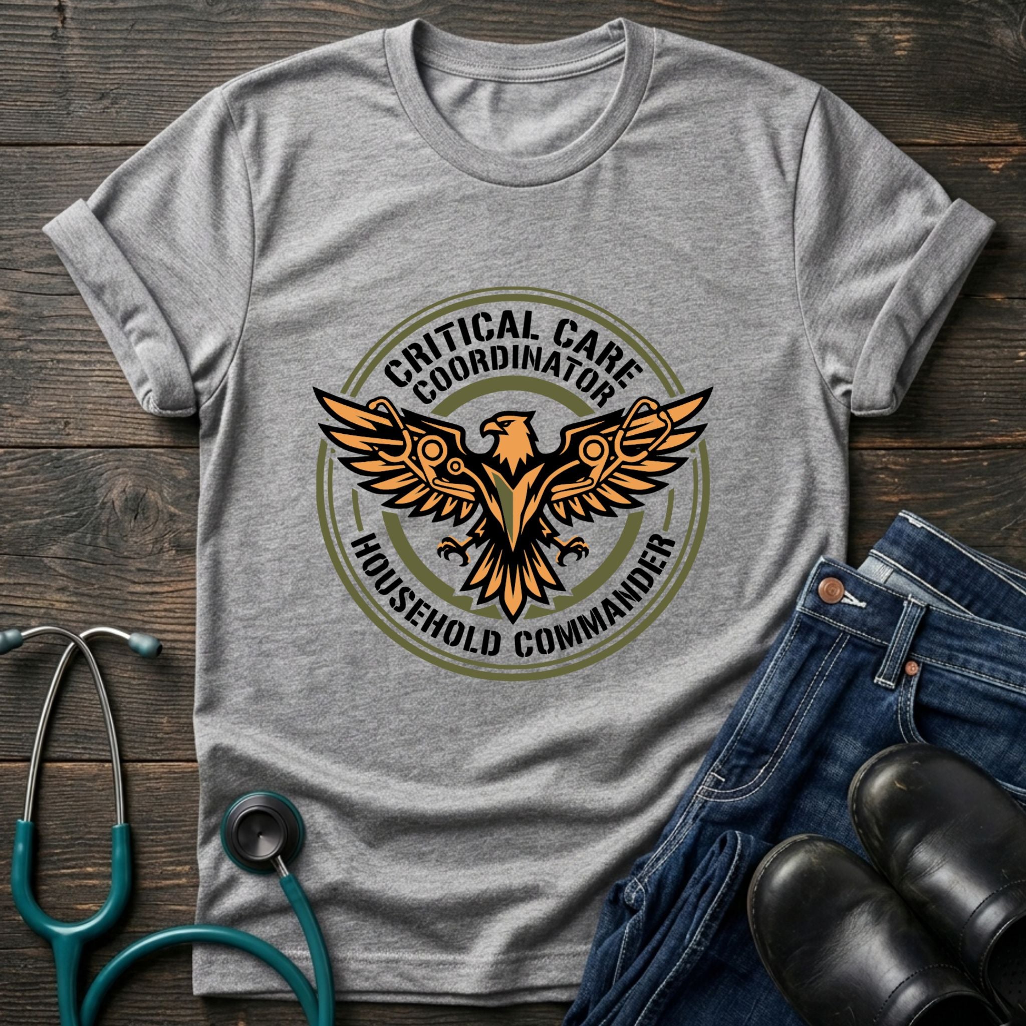 Critical Care Coordinator Household Commander Nurse Mom Tee