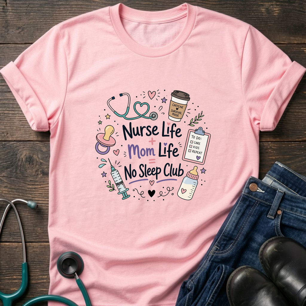 Nurse Life Mom Life No Sleep Club Tee