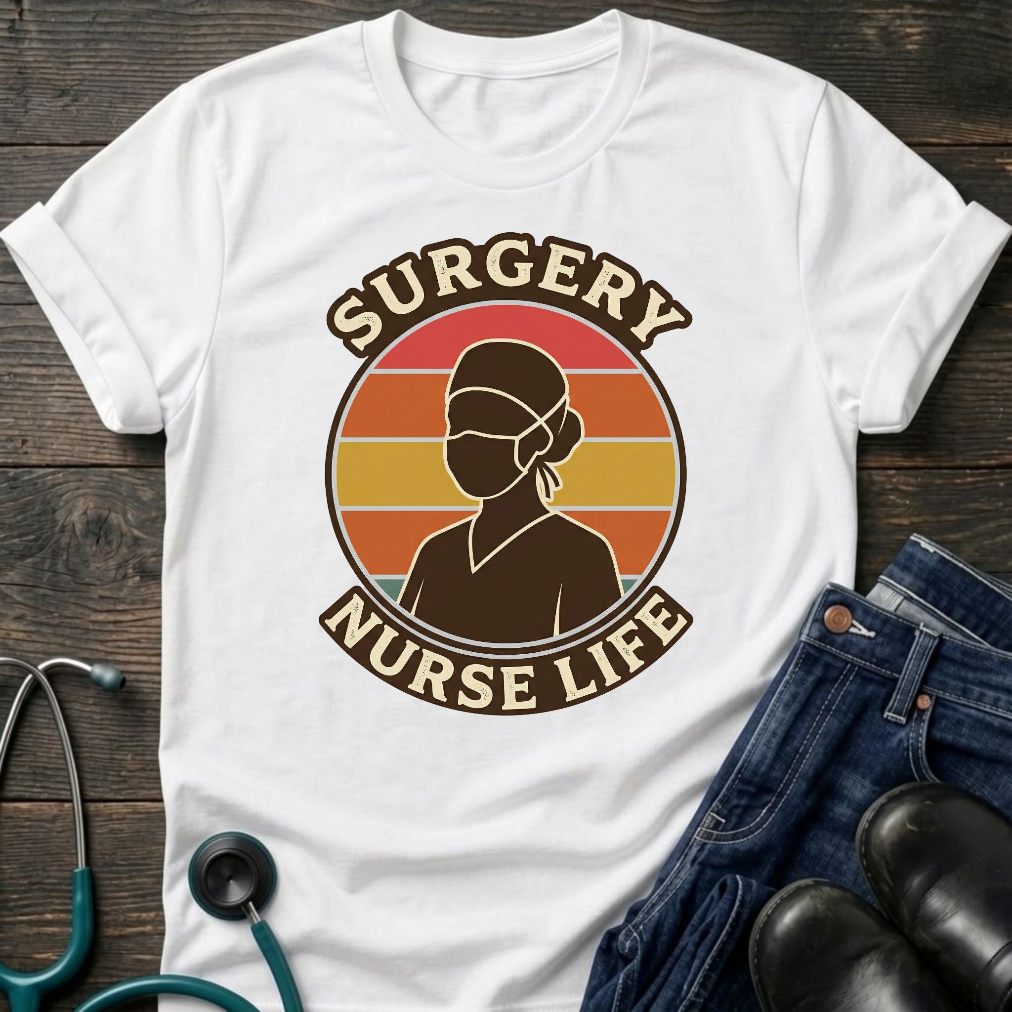 Surgery Nurse Life Retro Scrub Nurse Tee