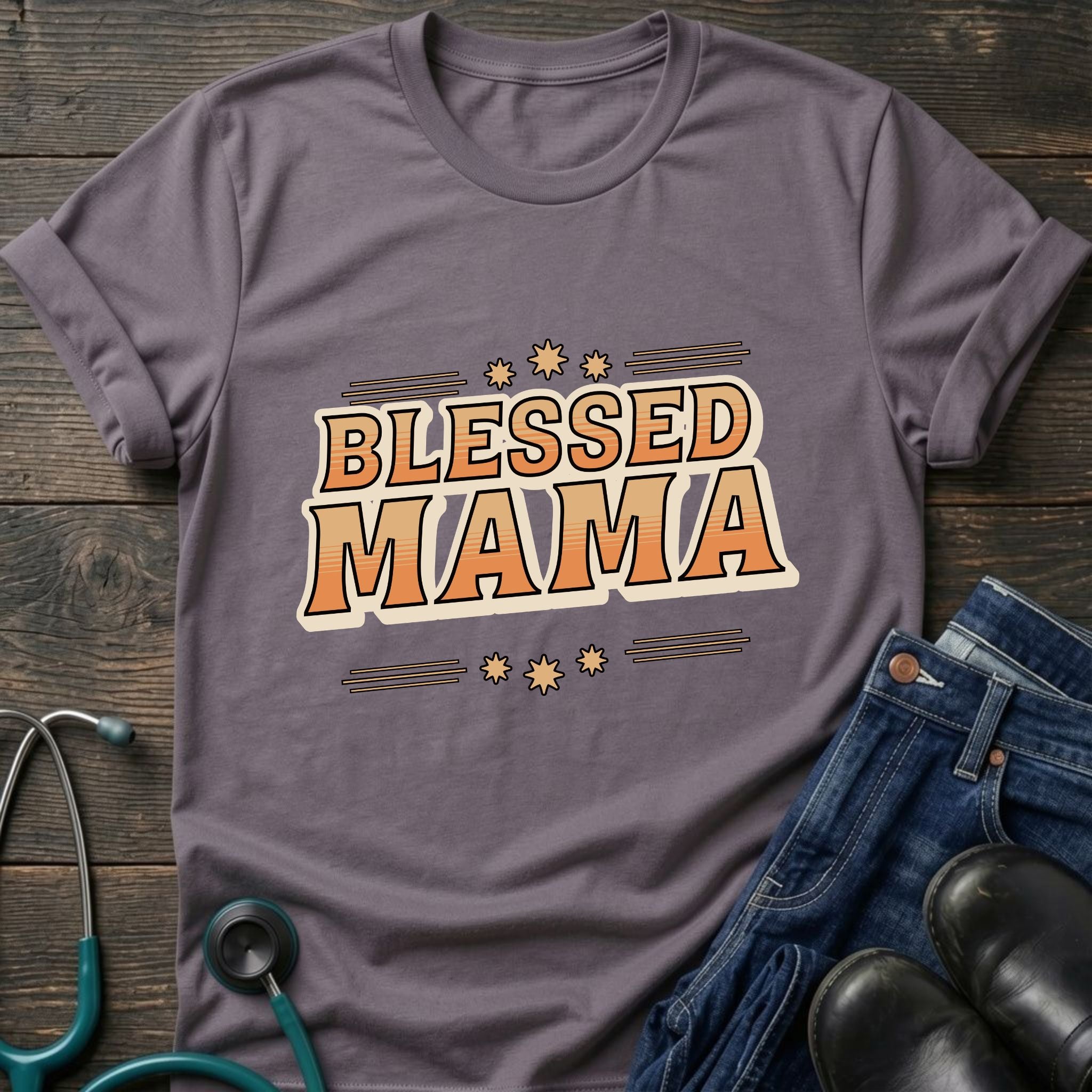 Blessed Mama T-Shirt — Retro Floral Mothers Day Tee