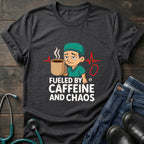 Fueled by Caffeine and Chaos Nurse Medic Tee