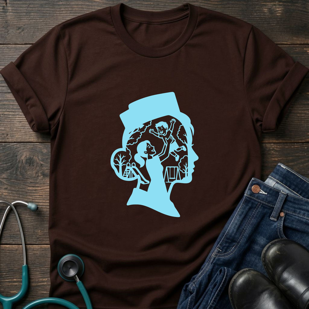 Sherlock Silhouette Nurse Mom Vintage Detective Profile Tee