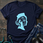 Sherlock Silhouette Nurse Mom Vintage Detective Profile Tee