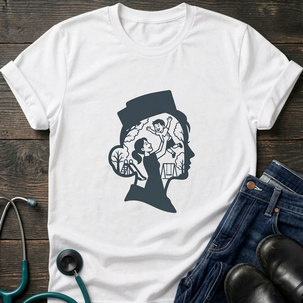Sherlock Silhouette Nurse Mom Vintage Detective Profile Tee