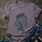 Sherlock Silhouette Nurse Mom Vintage Detective Profile Tee