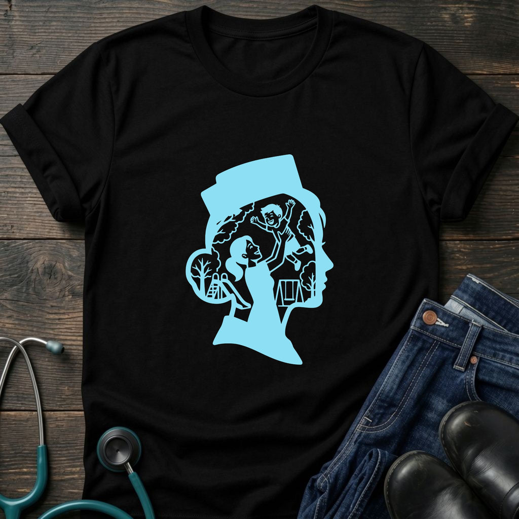 Sherlock Silhouette Nurse Mom Vintage Detective Profile Tee