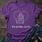 Healing Love Minimal Line Art Couple T-Shirt — Mom Tee