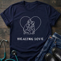 Healing Love Minimal Line Art Couple T-Shirt — Mom Tee