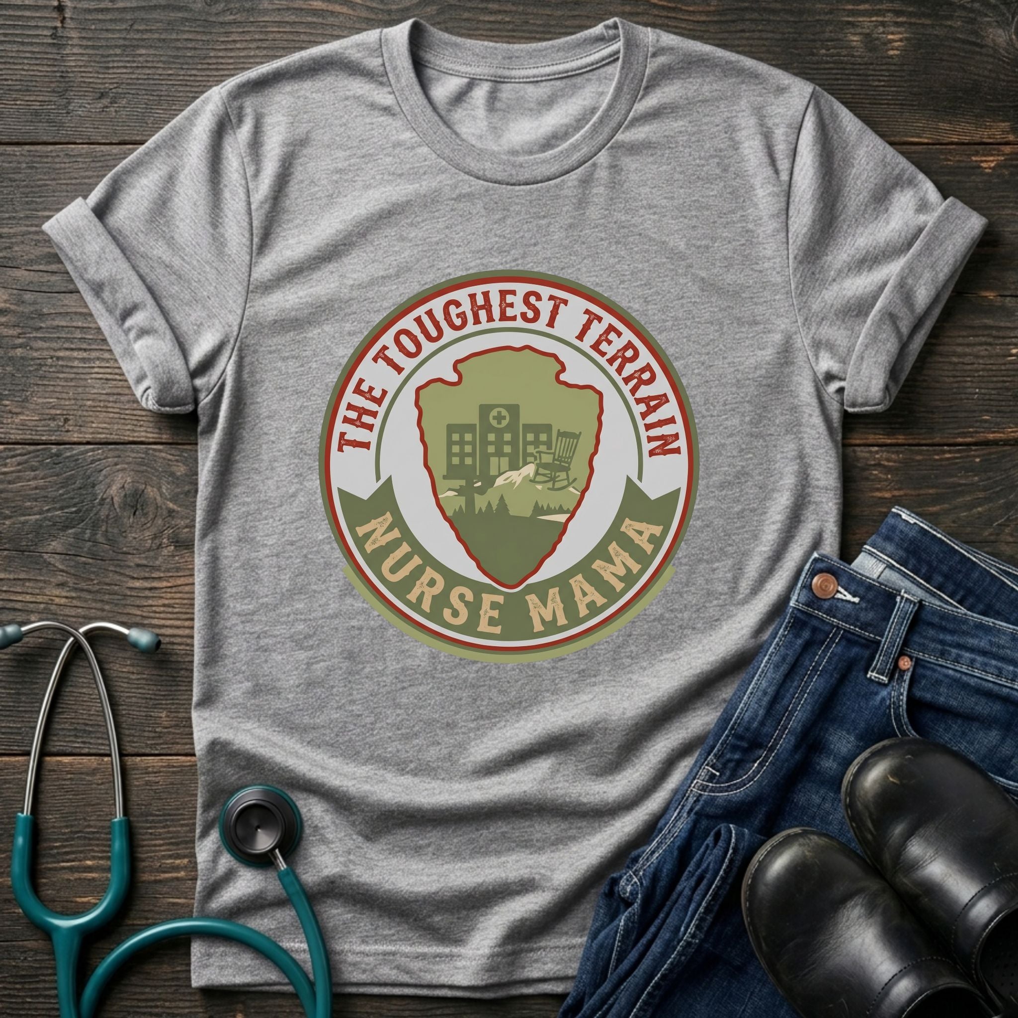 Toughest Terrain Medical Mom Nurse Mama Tee