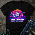 ER STAT Rescue Helicopter Retro Sunset Air Rescue Tee