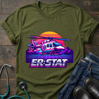 ER STAT Rescue Helicopter Retro Sunset Air Rescue Tee
