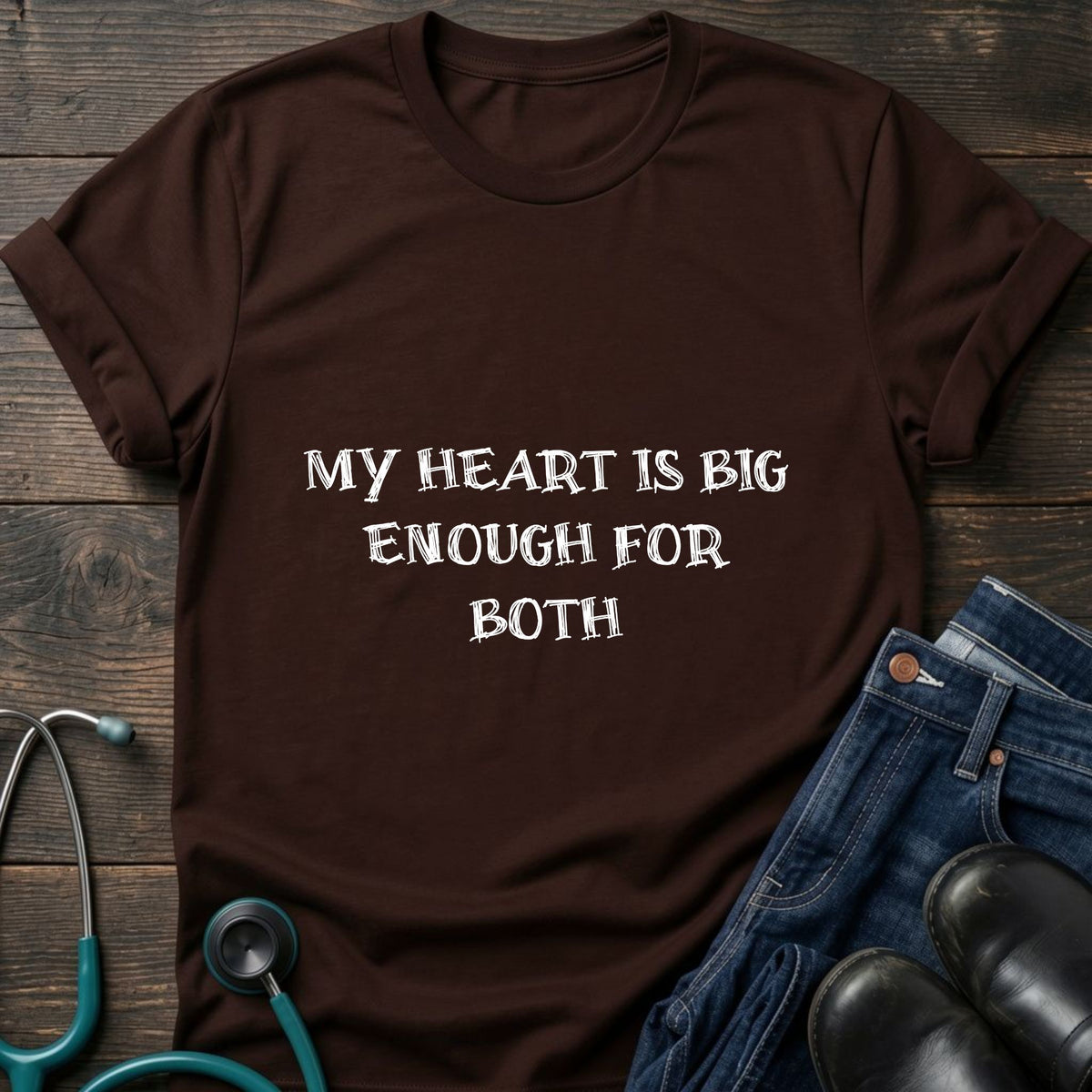 My Heart Is Big Enough for Both Nurse Mom Tee