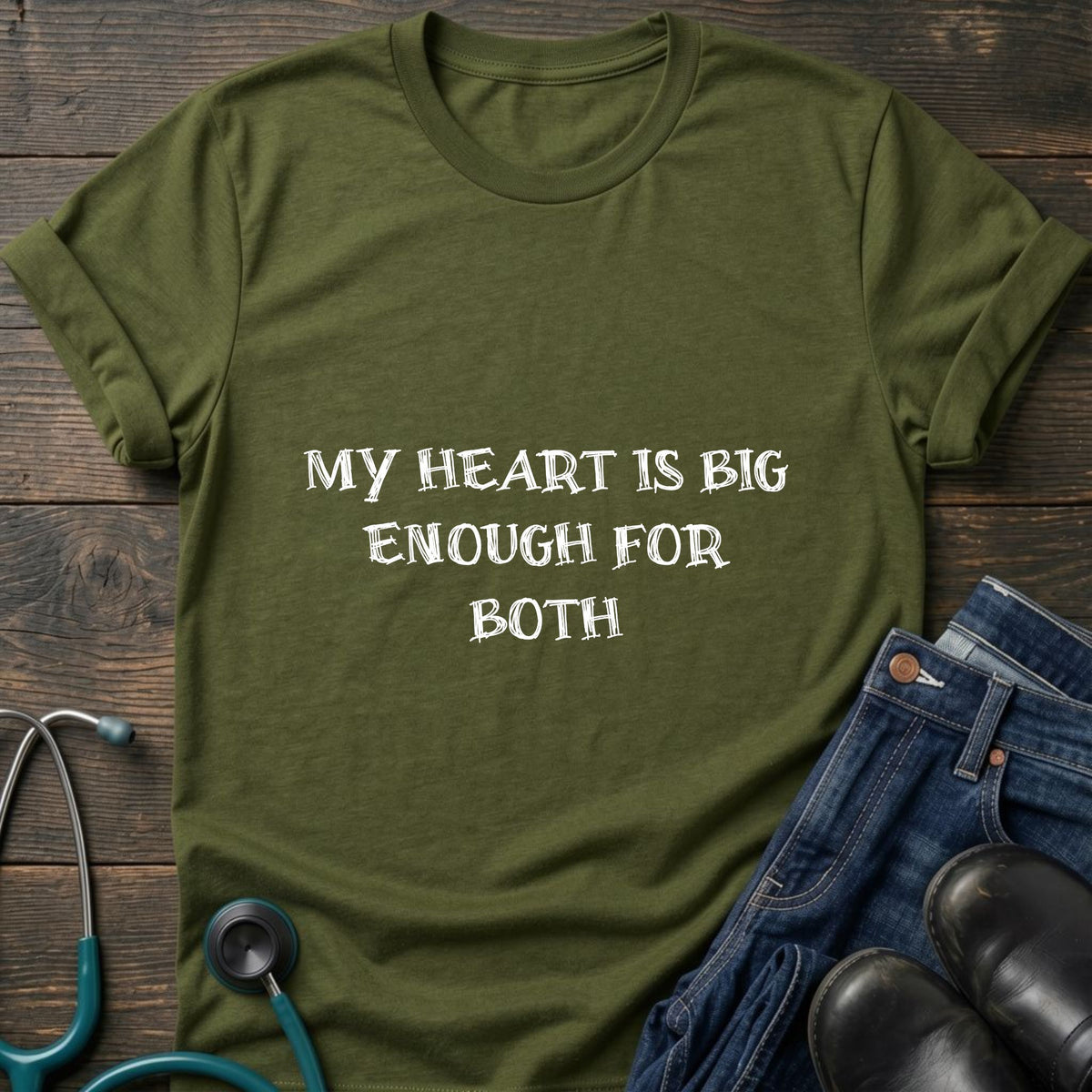 My Heart Is Big Enough for Both Nurse Mom Tee