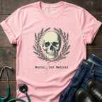 Skull & Laurel T-Shirt — "Mortal, but Medical" Graphic Tee