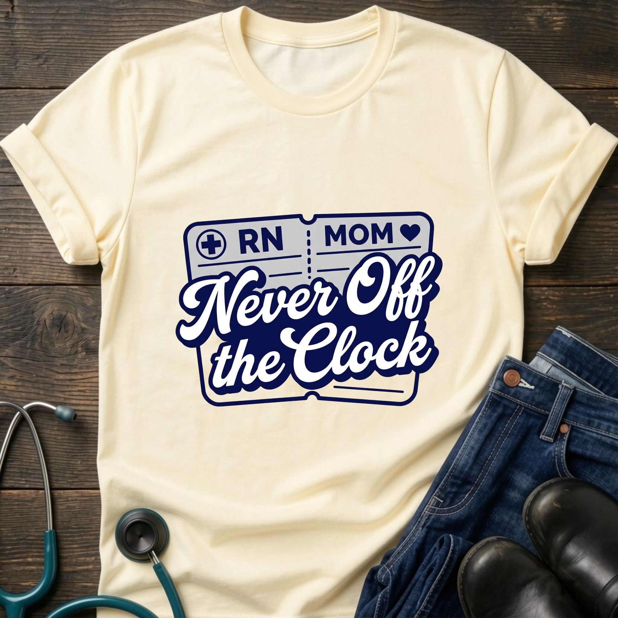 Never Off the Clock RN Mom Tee