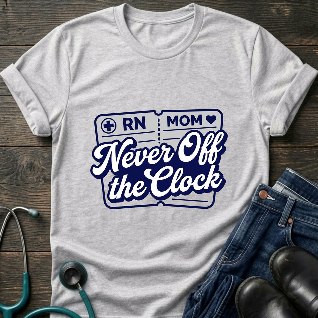 Never Off the Clock RN Mom Tee
