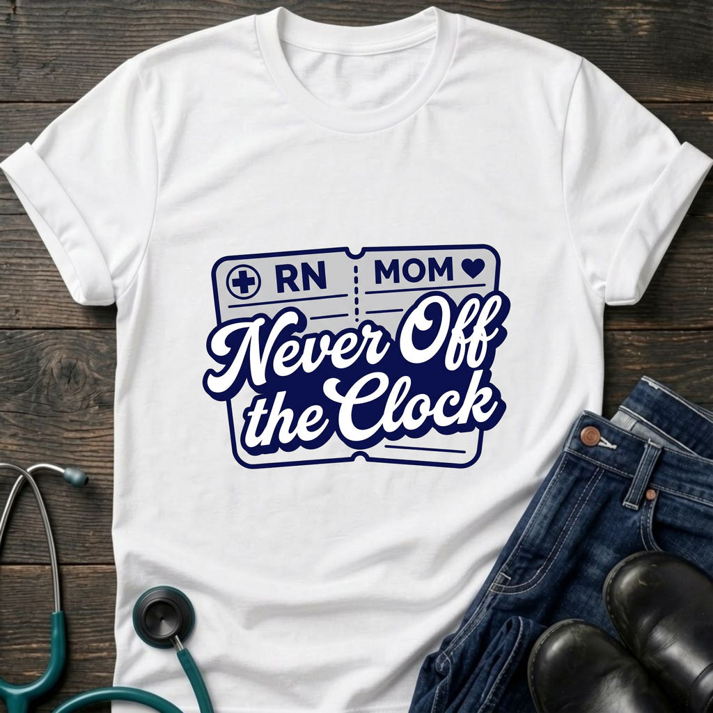 Never Off the Clock RN Mom Tee