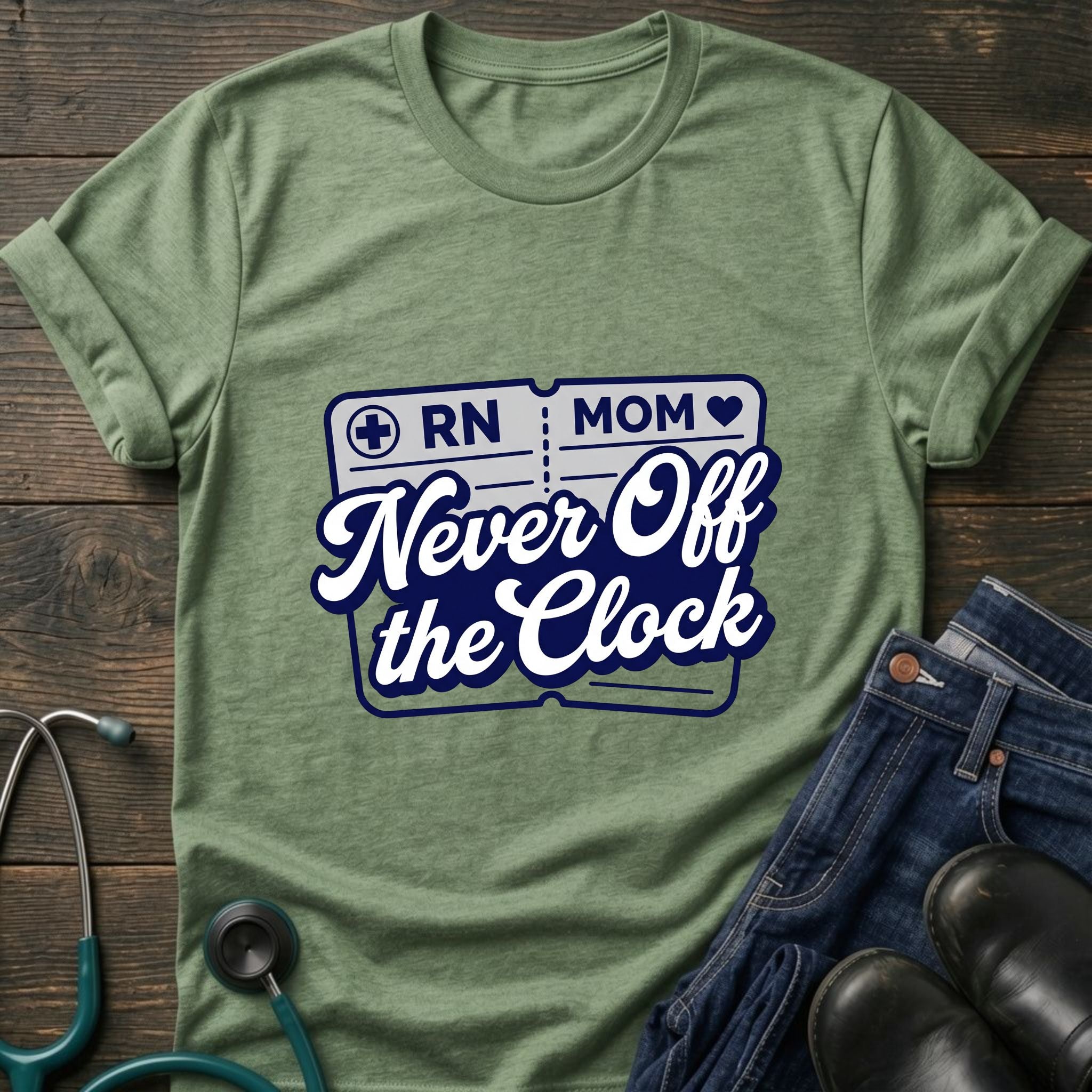 Never Off the Clock RN Mom Tee