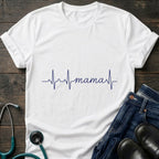 Mama Heartbeat Tee — "mama" EKG Line Mom T-Shirt (Mother's Day Gift)