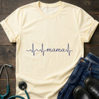 Mama Heartbeat Tee — "mama" EKG Line Mom T-Shirt (Mother's Day Gift)