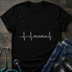 Mama Heartbeat Tee — "mama" EKG Line Mom T-Shirt (Mother's Day Gift)