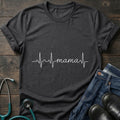 Mama Heartbeat Tee — "mama" EKG Line Mom T-Shirt (Mother's Day Gift)