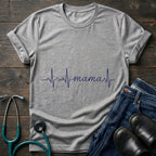 Mama Heartbeat Tee — "mama" EKG Line Mom T-Shirt (Mother's Day Gift)