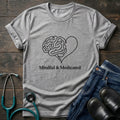 Mindful & Medicated T-Shirt — Brain Heart Graphic Mental Health Tee