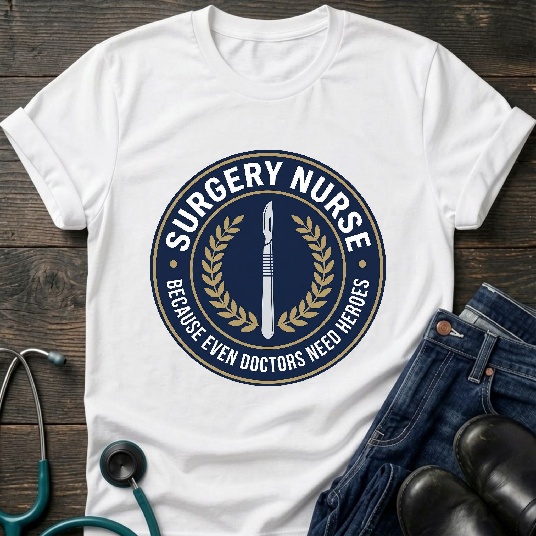 Because Even Doctors Need Us Surgery Nurse Badge Tee