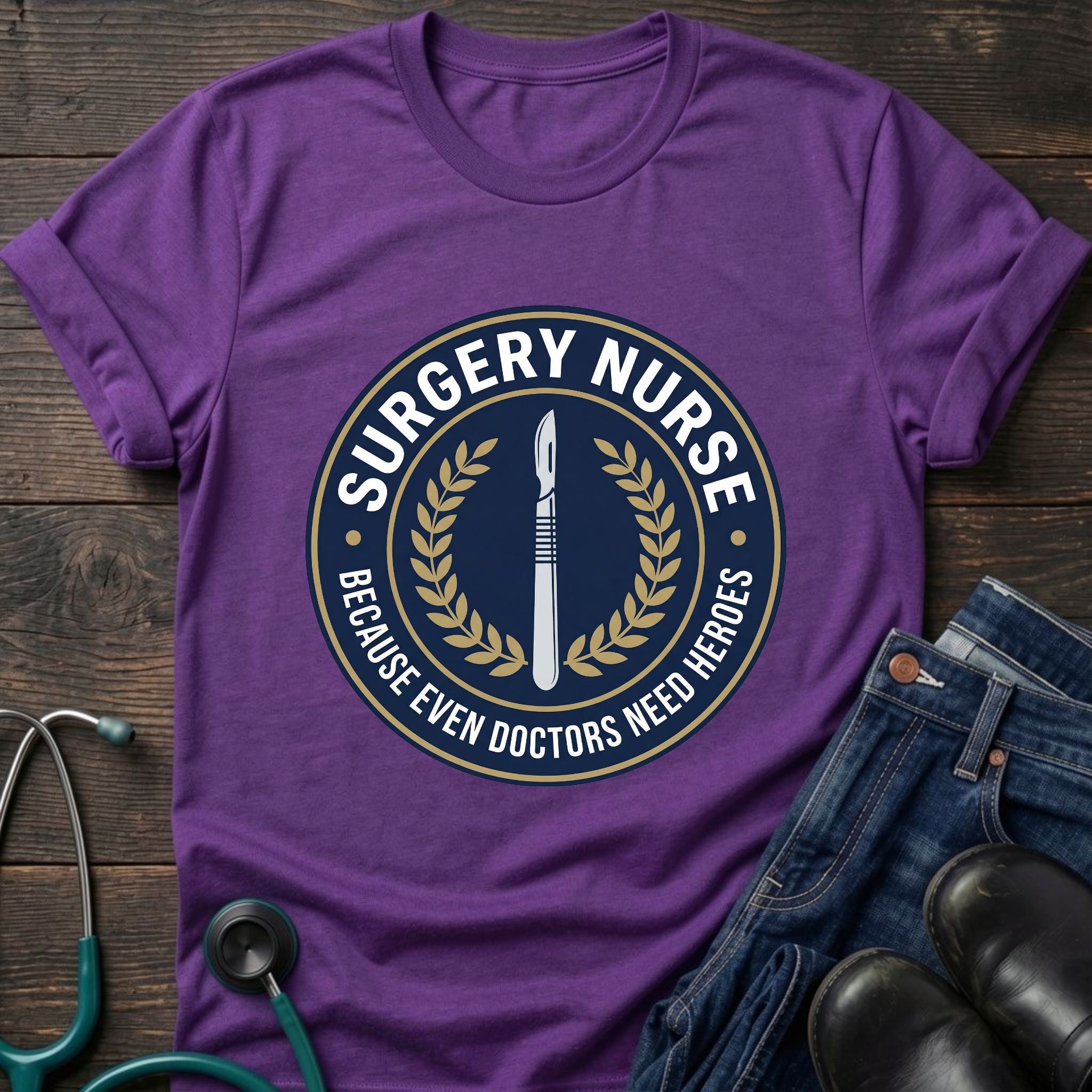 Because Even Doctors Need Us Surgery Nurse Badge Tee