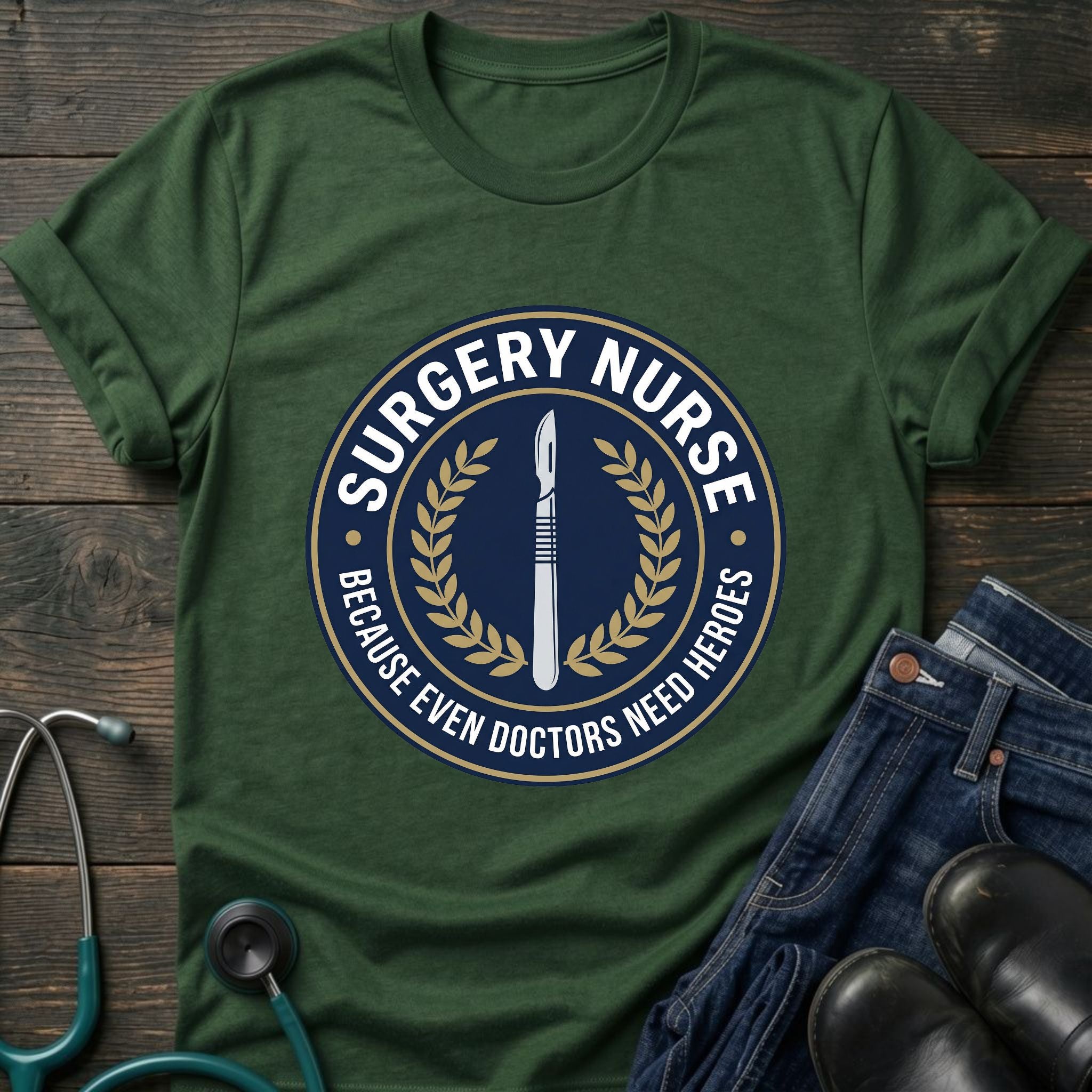 Because Even Doctors Need Us Surgery Nurse Badge Tee
