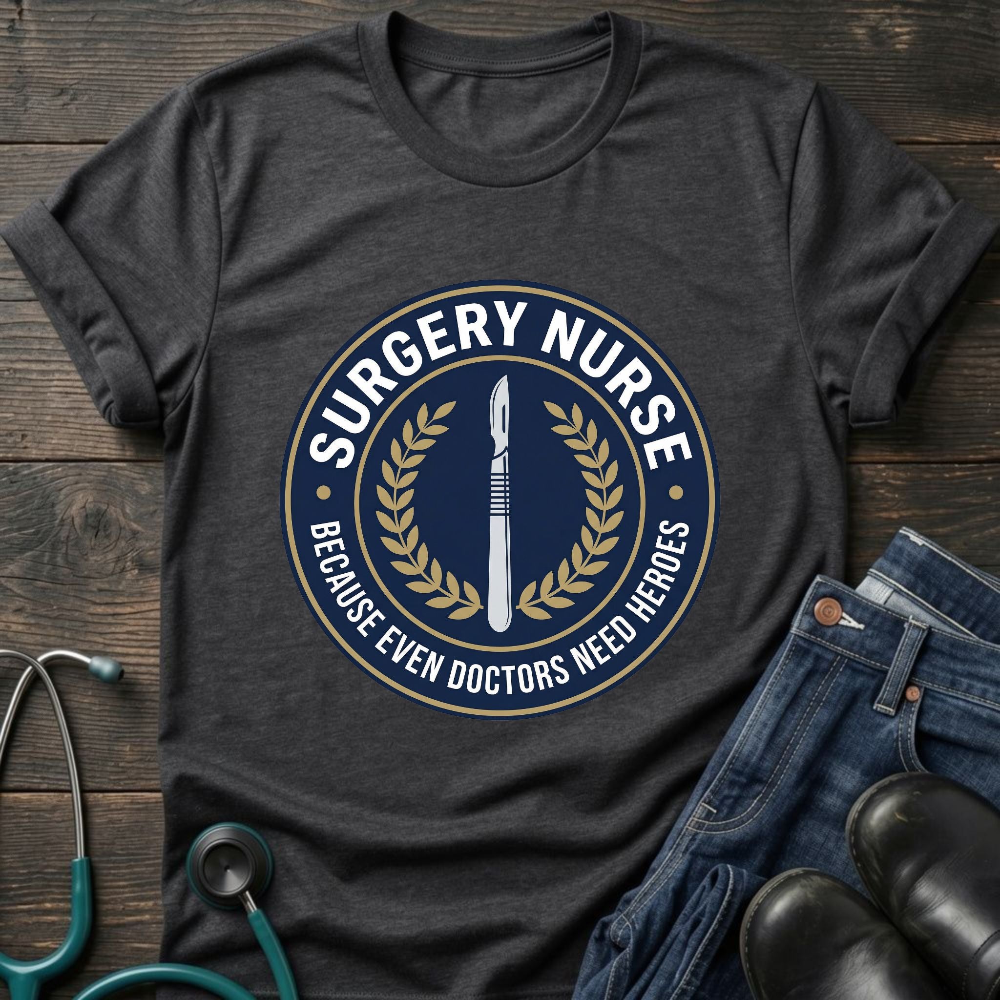 Because Even Doctors Need Us Surgery Nurse Badge Tee