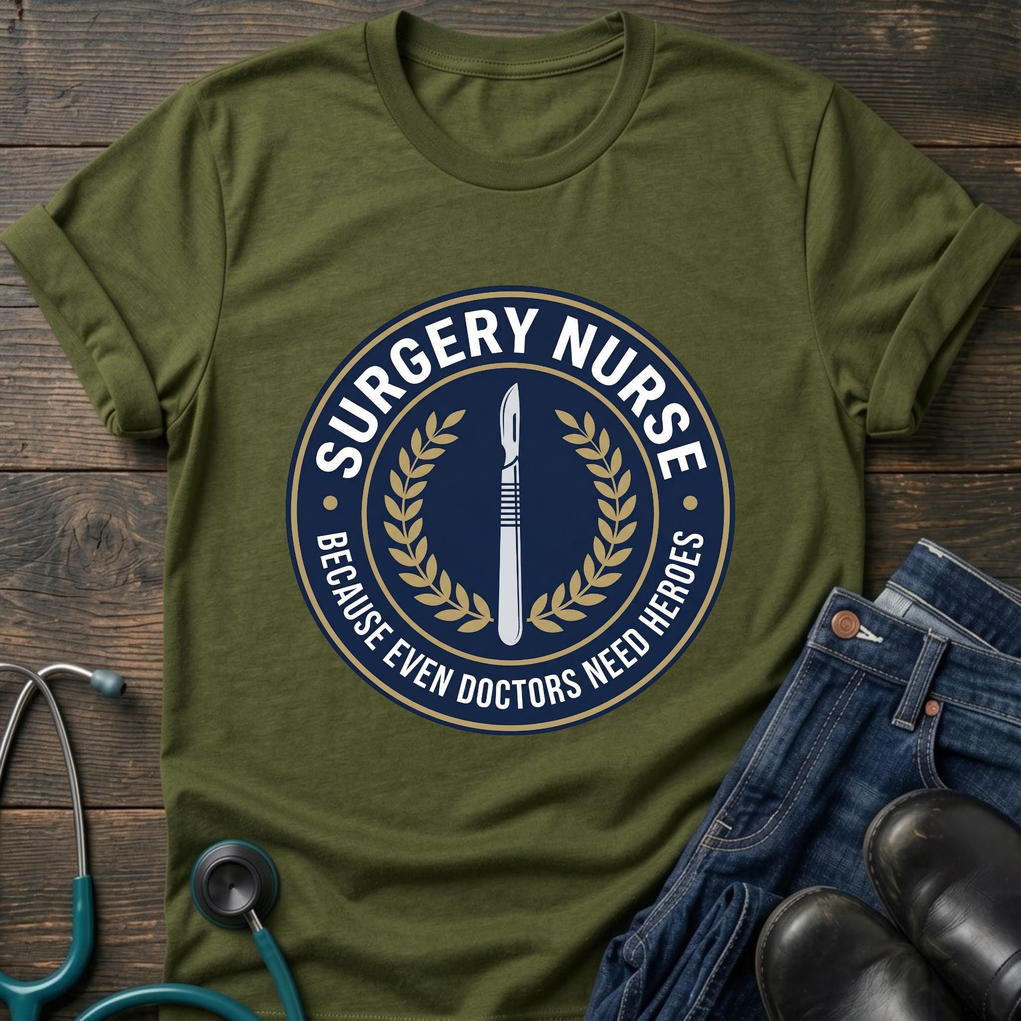 Because Even Doctors Need Us Surgery Nurse Badge Tee