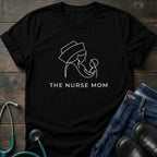 Minimalist Line Art Mother Baby Nurse Mom Tee