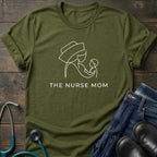 Minimalist Line Art Mother Baby Nurse Mom Tee