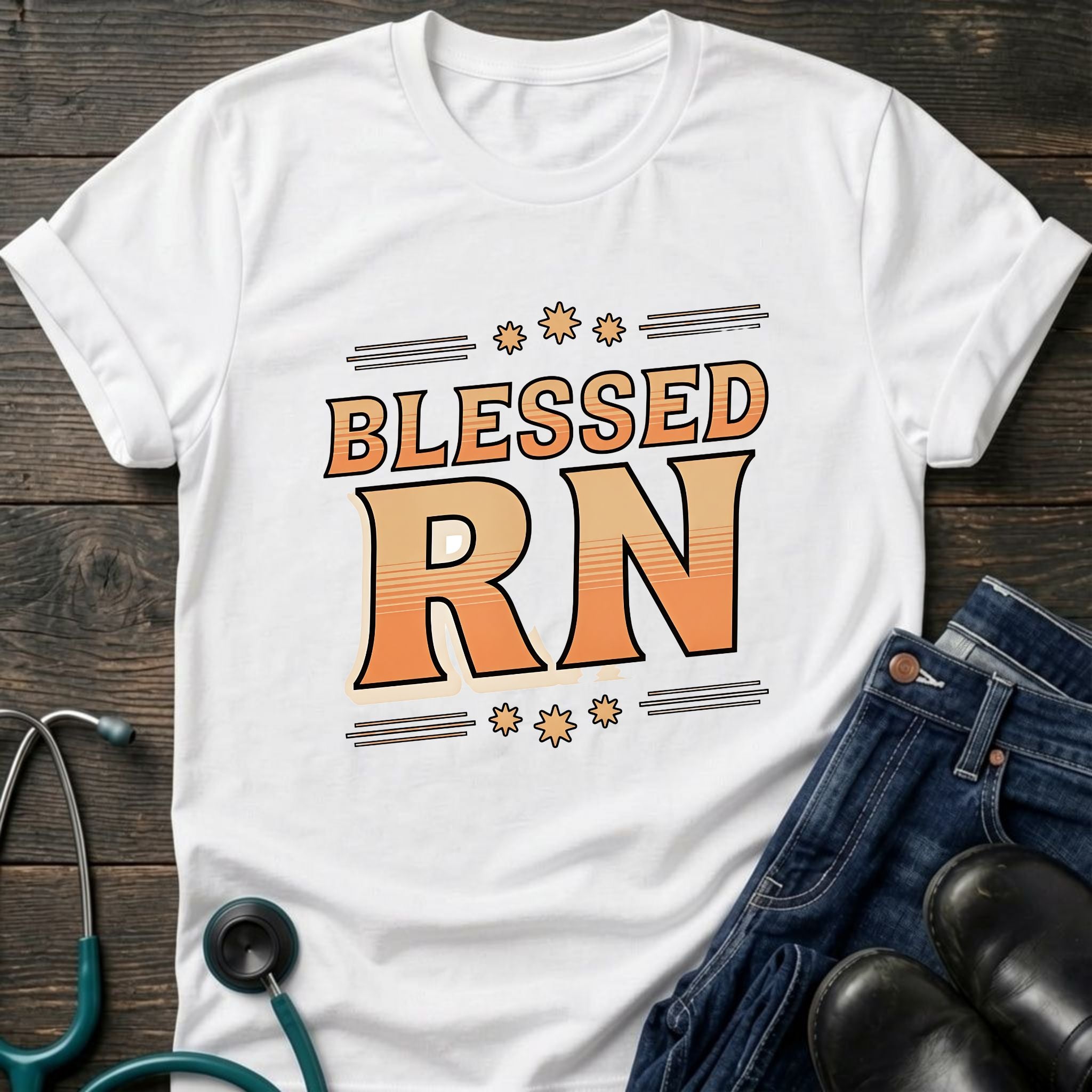 Blessed RN Retro Nurse Tee