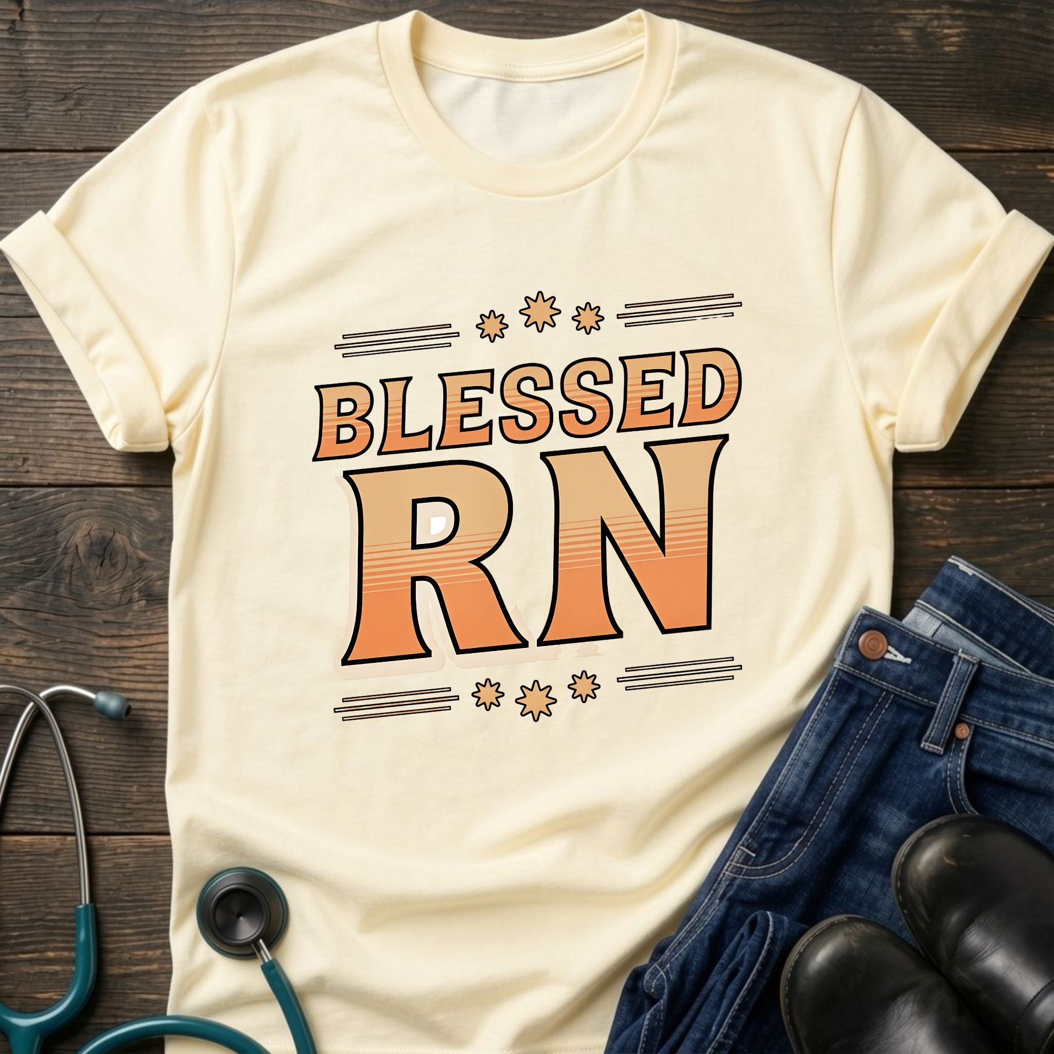 Blessed RN Retro Nurse Tee