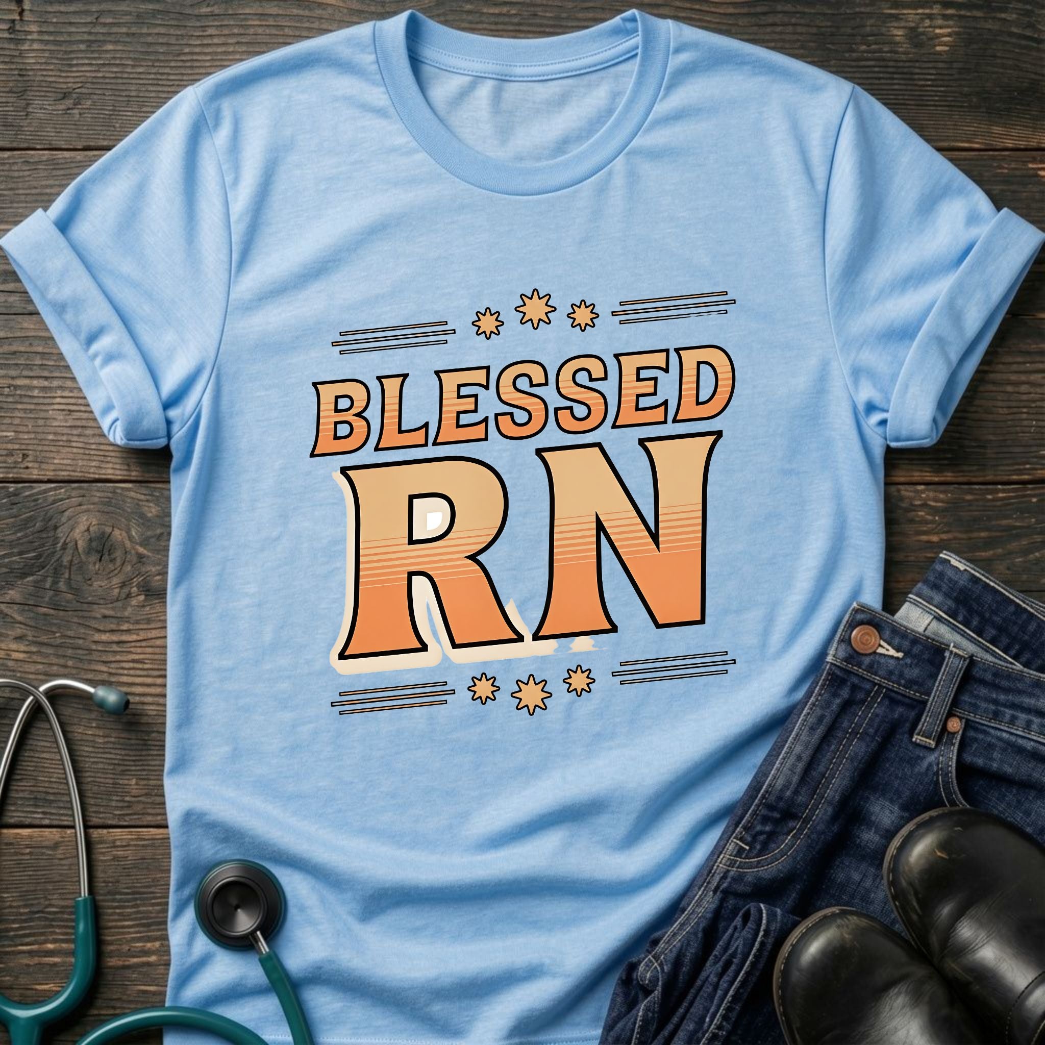 Blessed RN Retro Nurse Tee