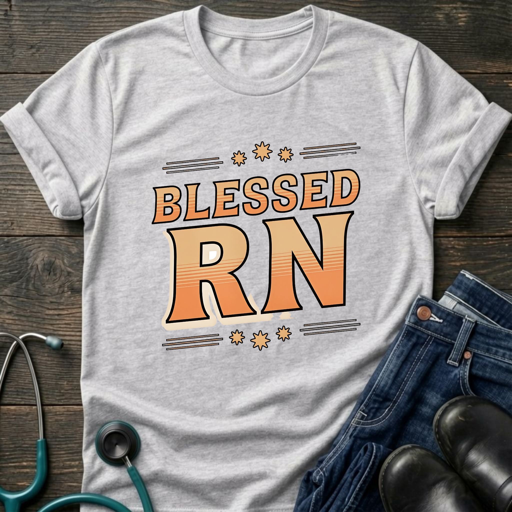 Blessed RN Retro Nurse Tee