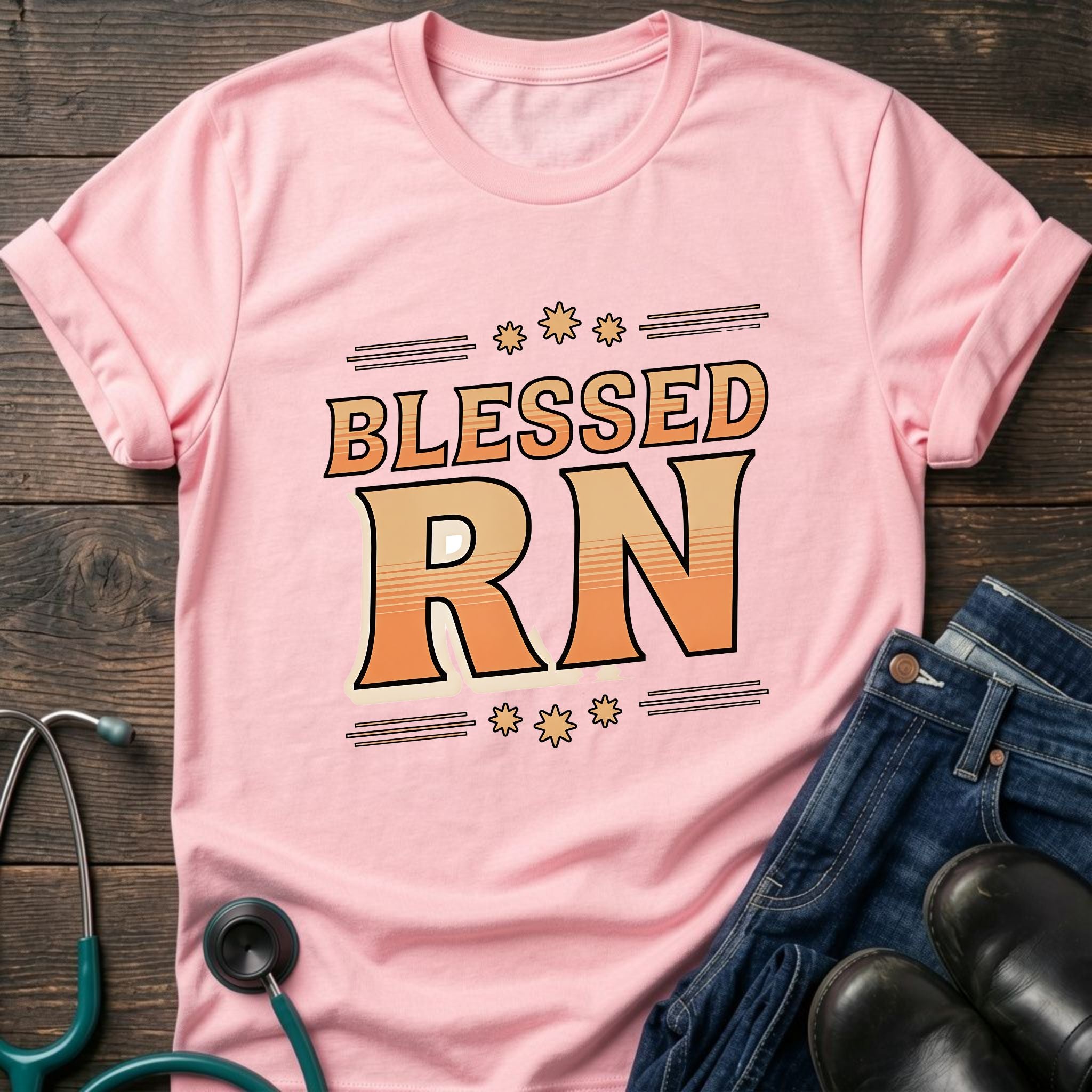Blessed RN Retro Nurse Tee