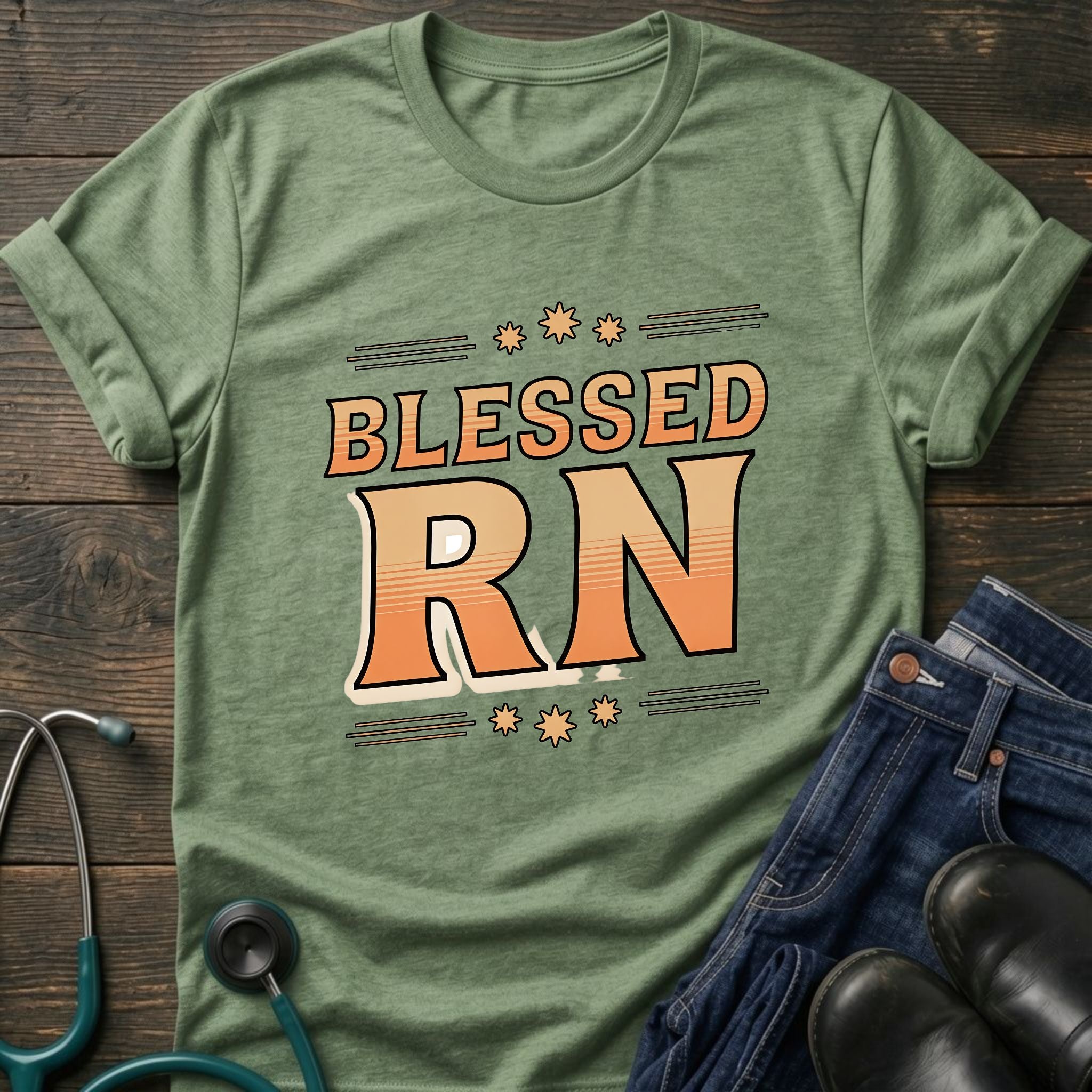 Blessed RN Retro Nurse Tee