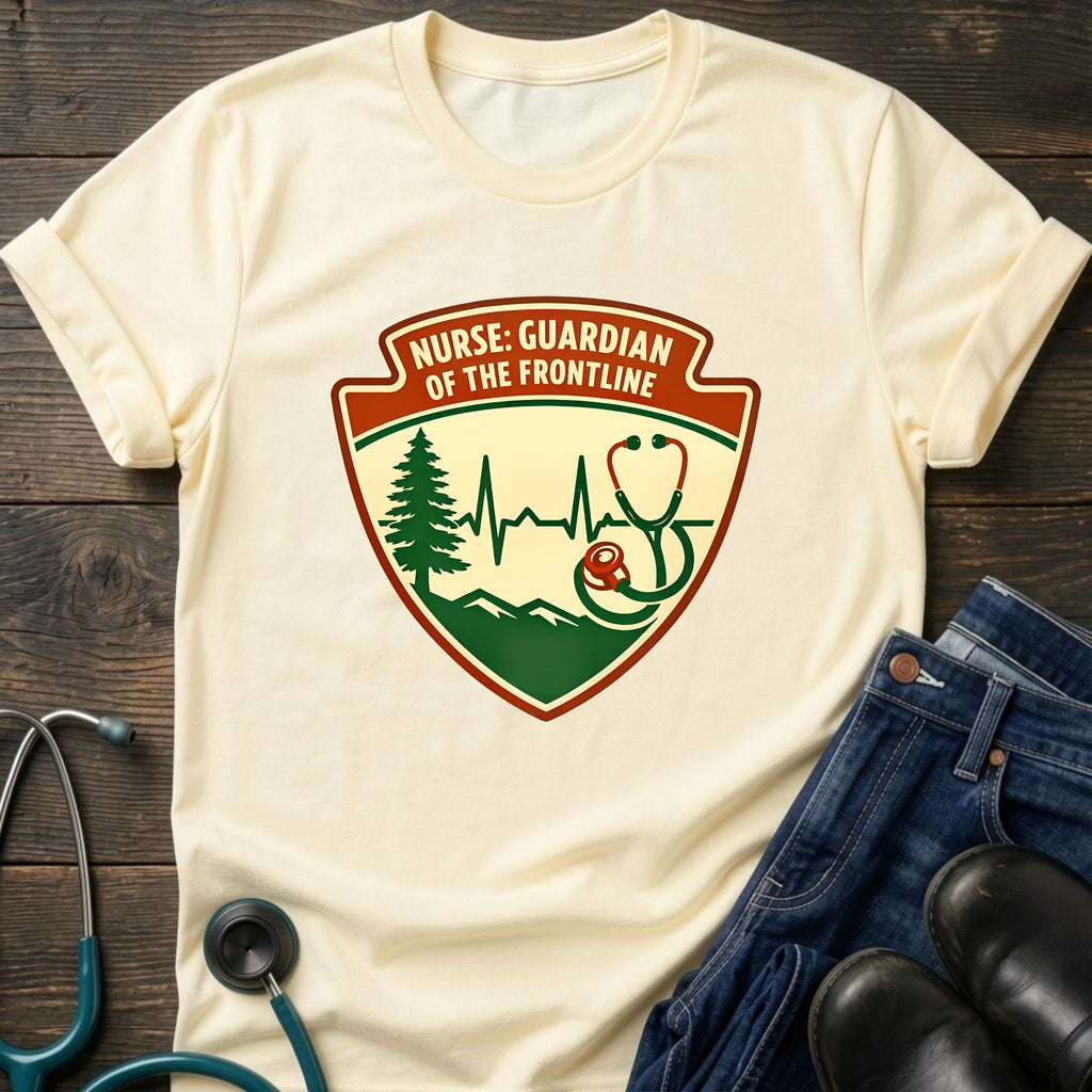 Guardian of the Frontline Retro Badge Nurse Tee
