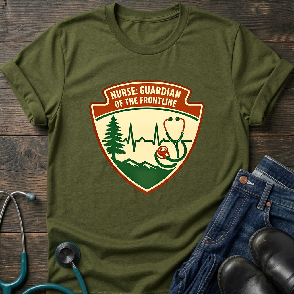 Guardian of the Frontline Retro Badge Nurse Tee