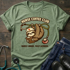 Barely Awake Fully Licensed Sloth Nurse Coffee Club Tee