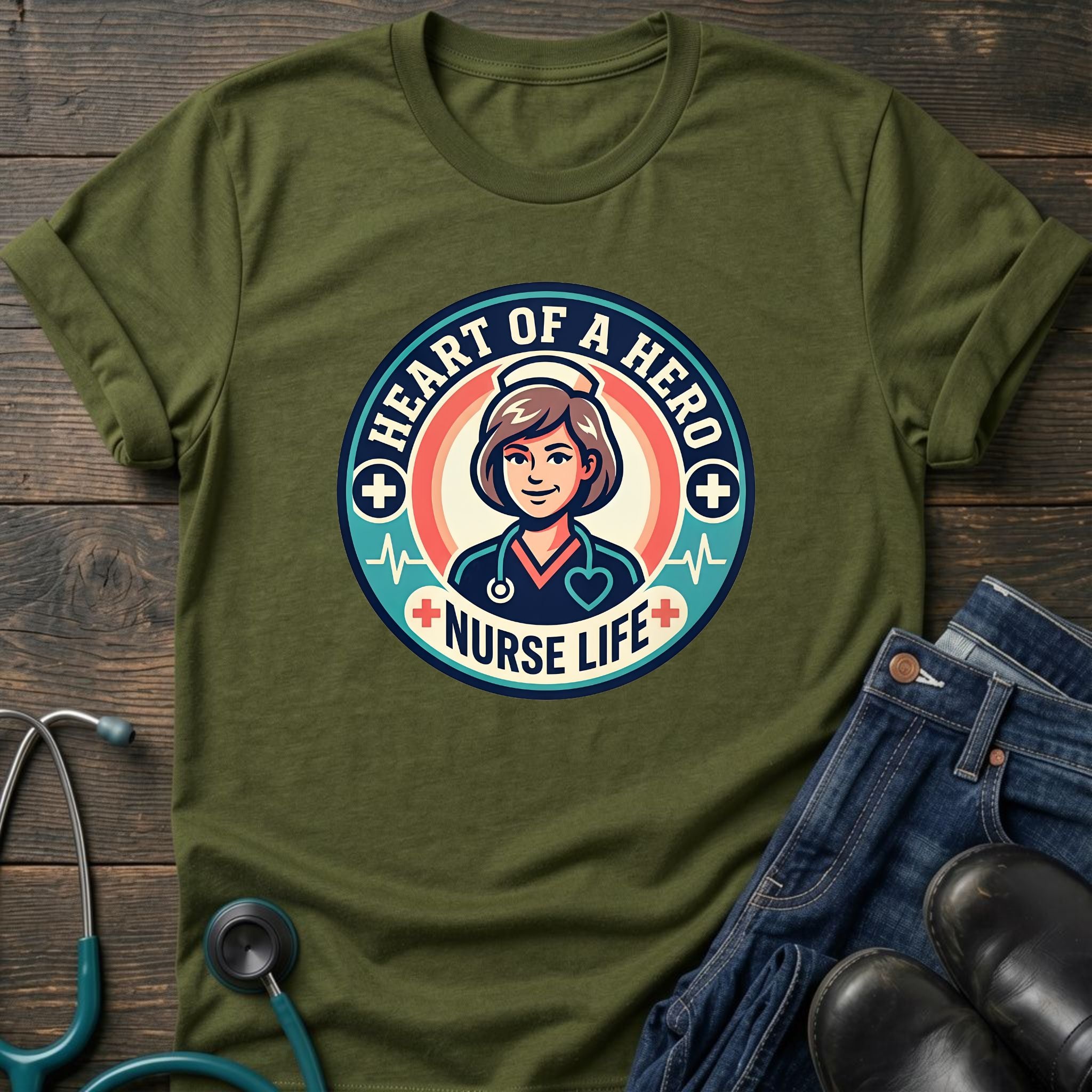 Nurse Life Heart of the Shift Graphic Tee