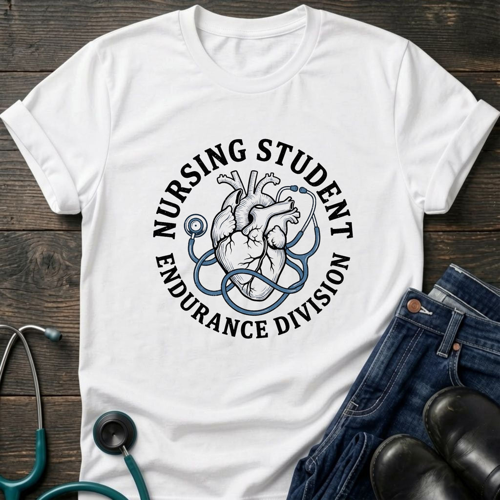 Anatomical Heart Endurance Division Nursing Student Tee
